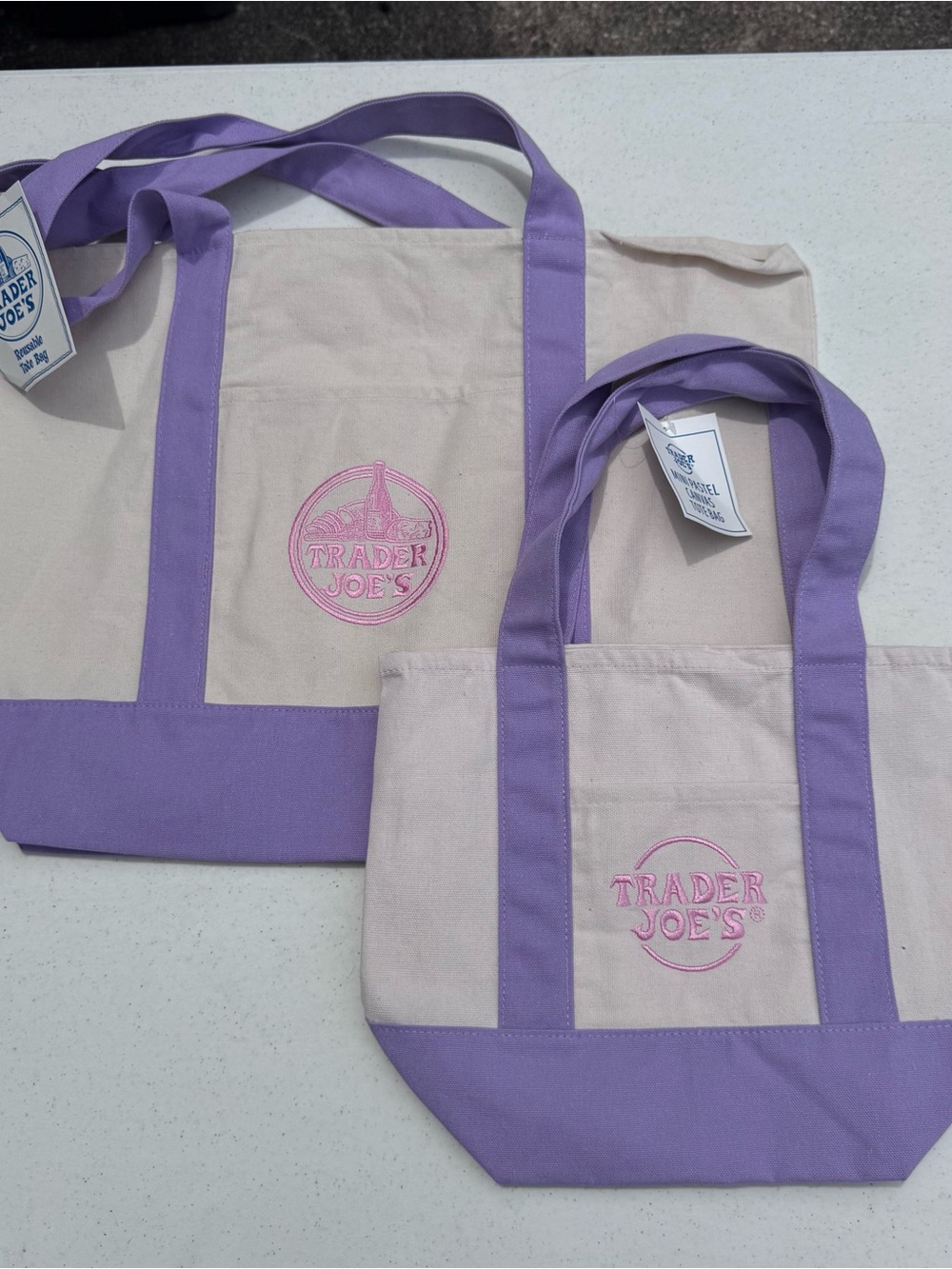 Trader Joe’s Large & Mini  Lavender Tote Set (2)